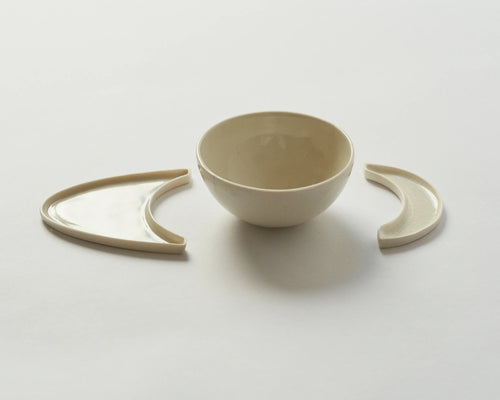 crescent moon plates + bowl (set)