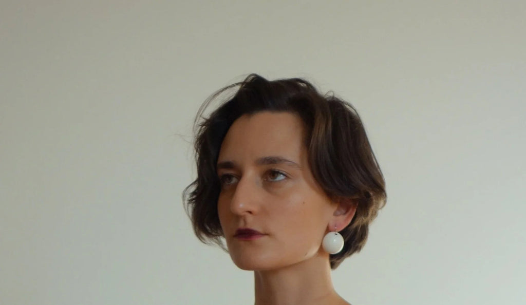 porcelain moon earrings