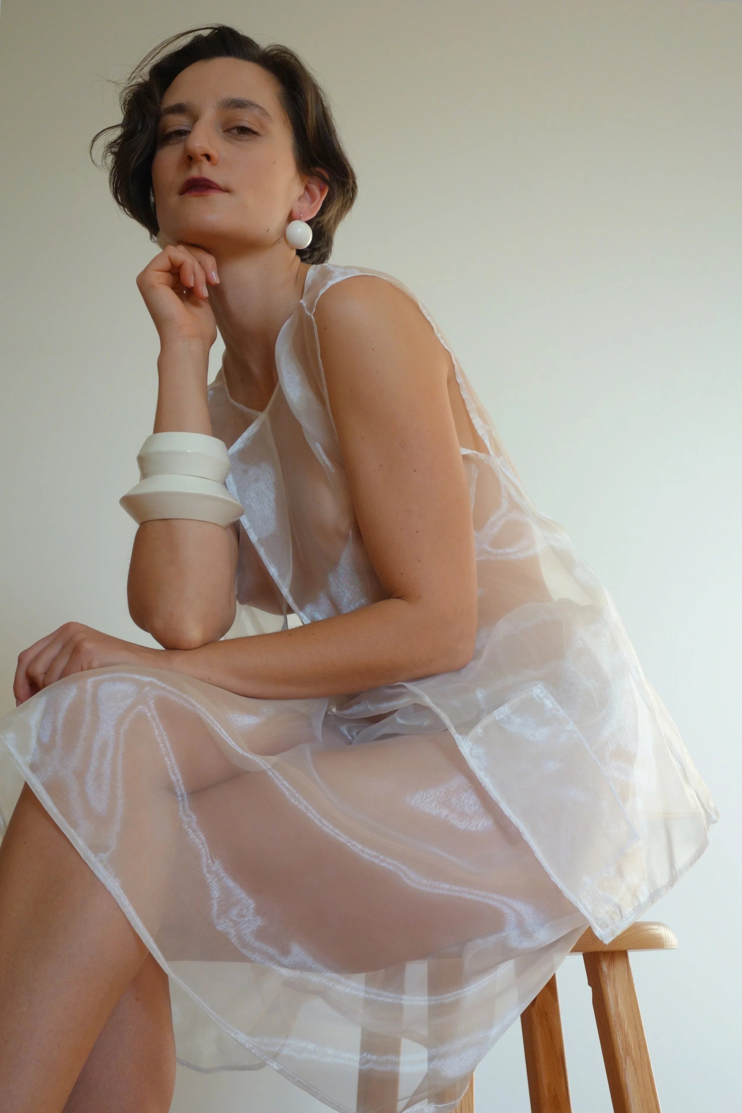 porcelain moon earrings