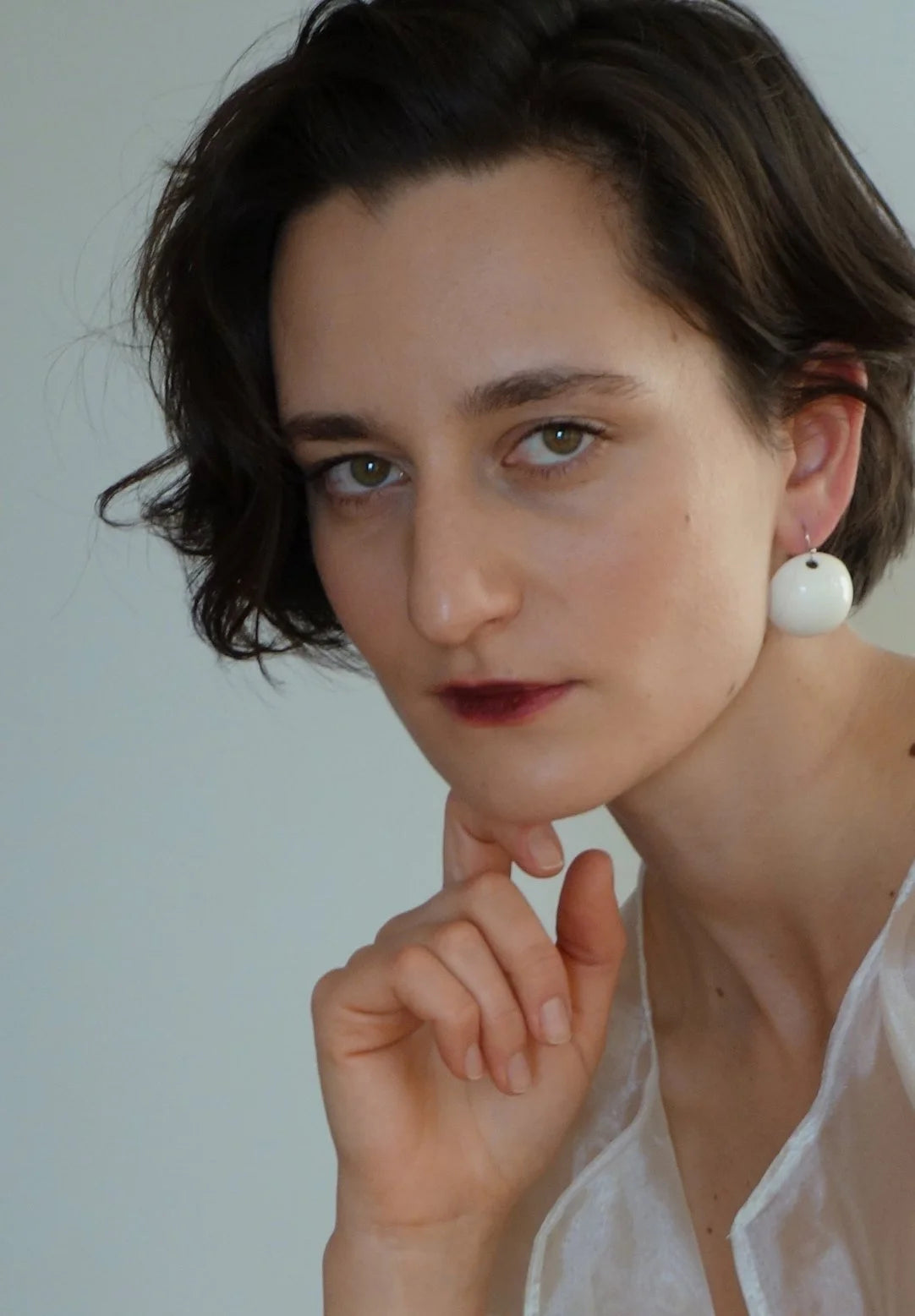 porcelain moon earrings