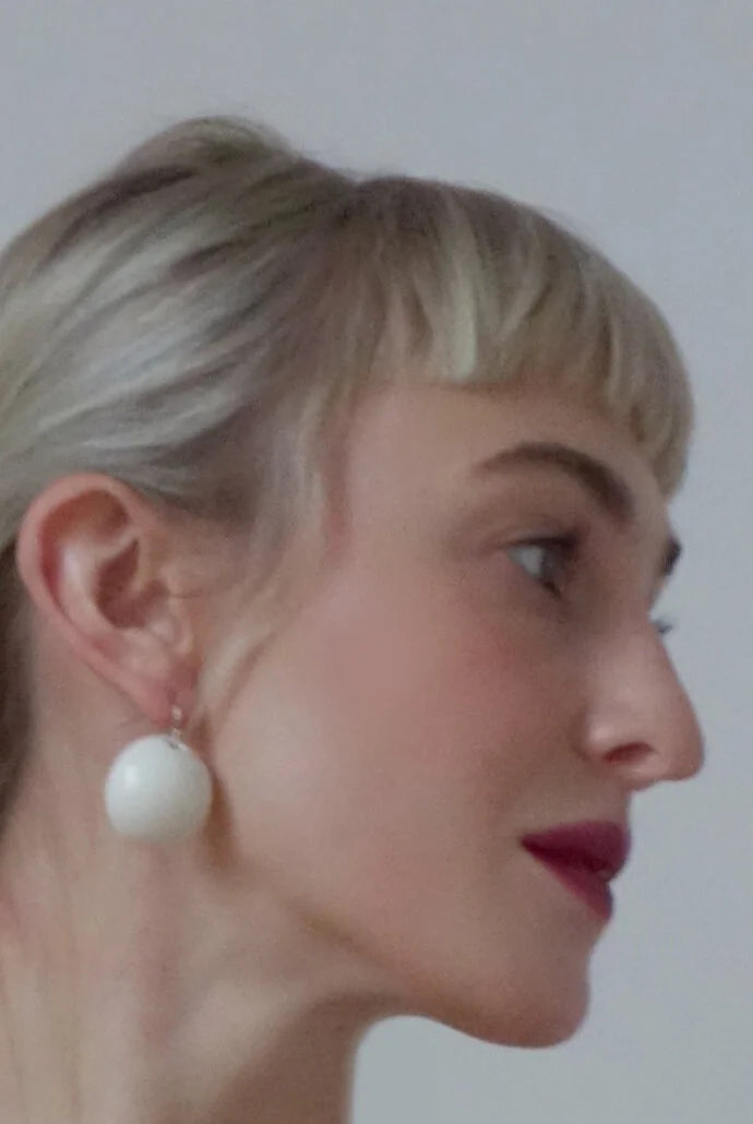 porcelain moon earrings